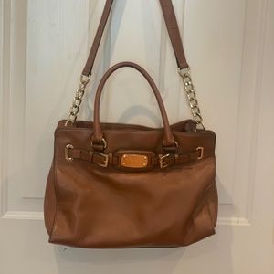 Michael Kors Brown Leather Hamilton Bag